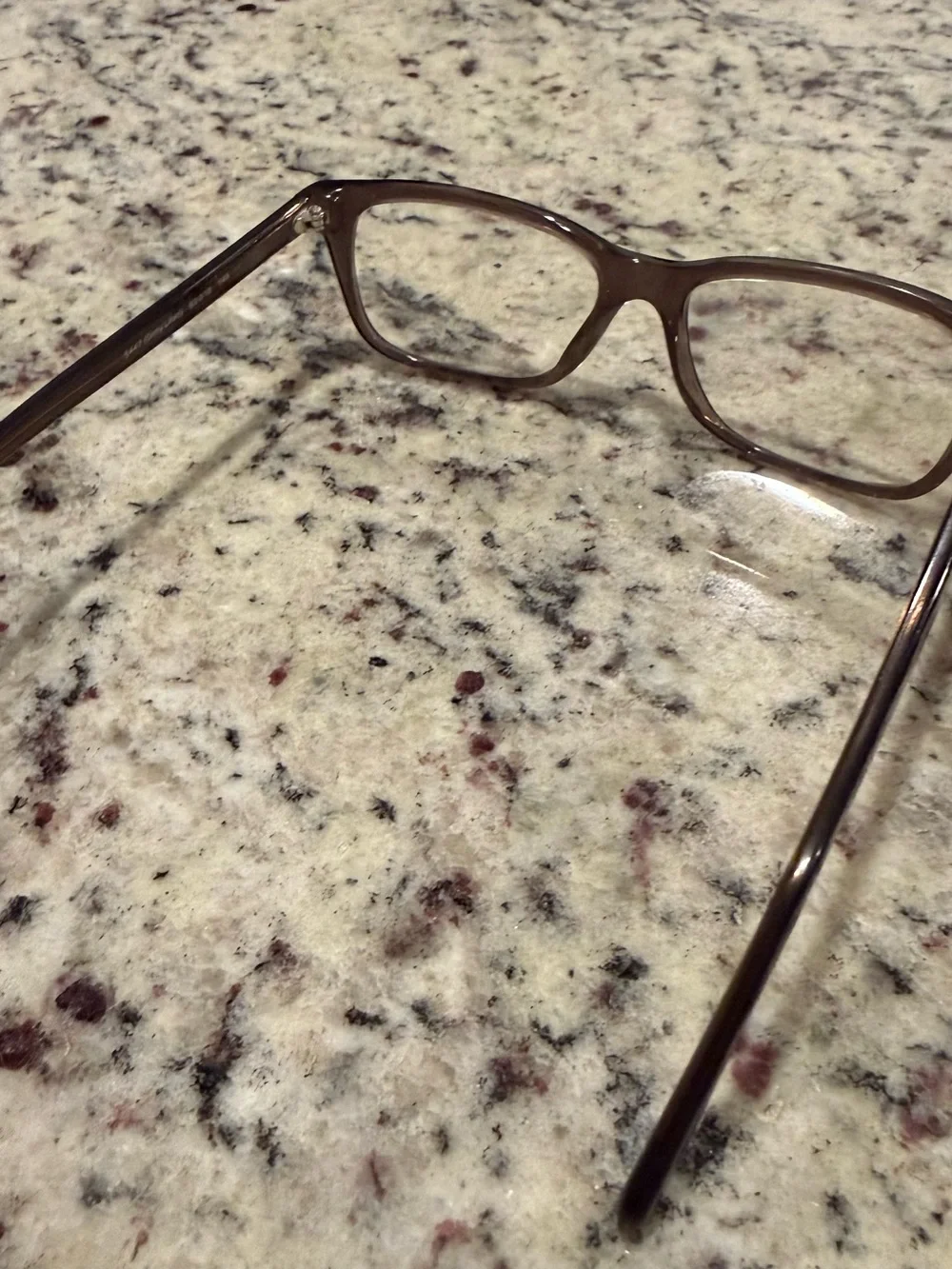 Rectangular Translucent Brown Eyeglass Frames